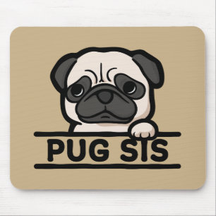 Mops-syster – Roligt & sött mopsälskarpresent Musmatta