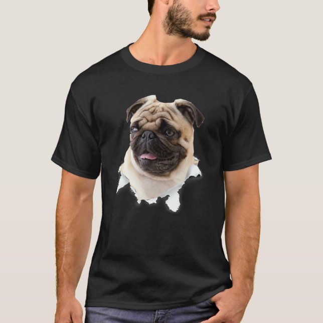 Mops Tårad Tyg För Hund Hund Mamma T Shirt (Framsida)