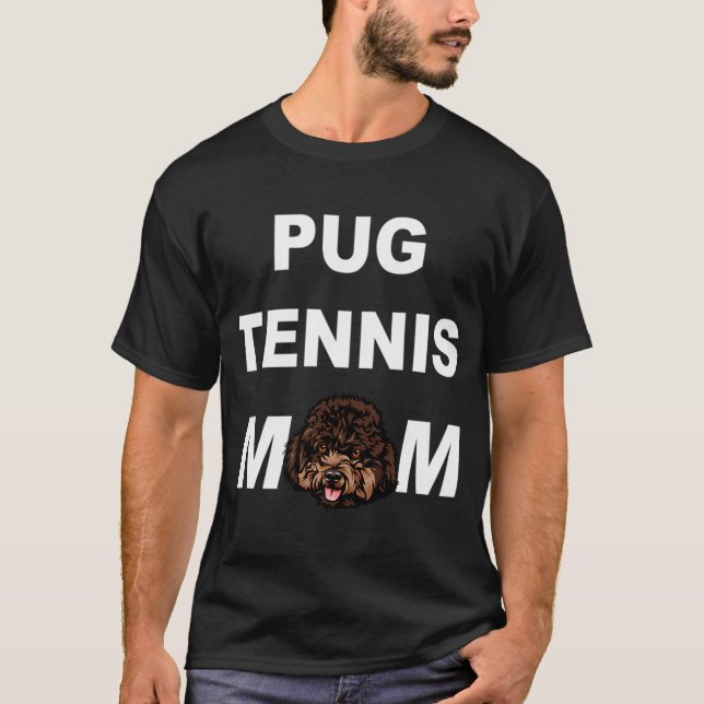 Mops tennis mamma typografi rolig slogan . t shirt (Framsida)