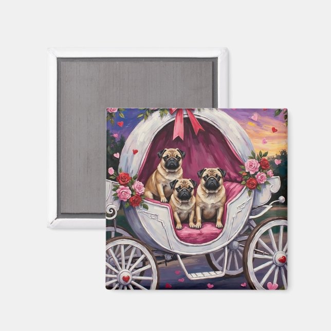 Mops valentin dag magnet (Front/Back)