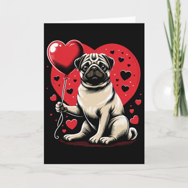 Mops Valentine Dag Hundägare Valentine Kort (Framsida)