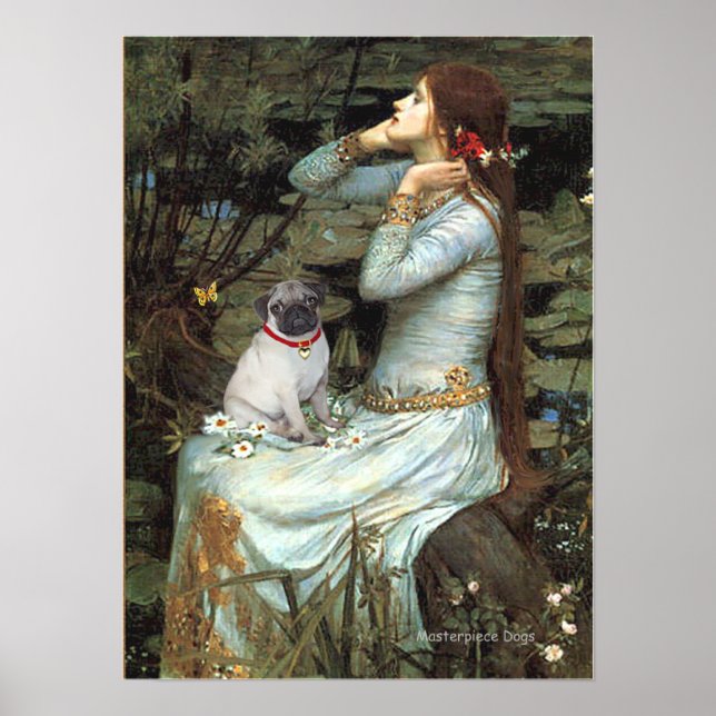 Mops (valp med fawnfärg) - Ophelia Poster (Framsidan)