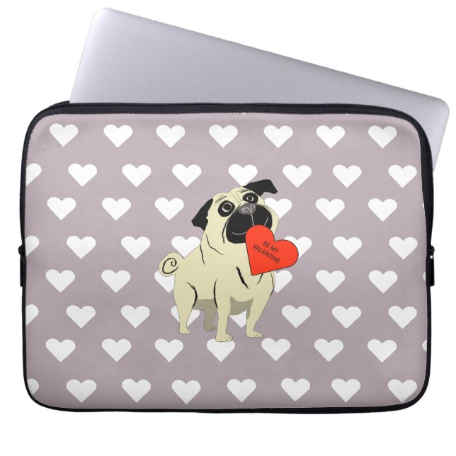 Mops vara min Alla hjärtans dag Laptop Fodral (Framsidan)