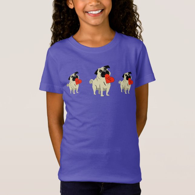 Mops vara min Alla hjärtans dag T Shirt (Framsida)