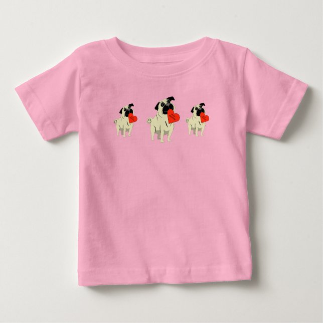 Mops vara min Alla hjärtans dag T Shirt (Framsida)