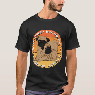 Mopsälskare - hund mamma kaffefantast retro solned t shirt