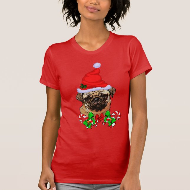 Mopsälskares jul t shirt (Framsida)