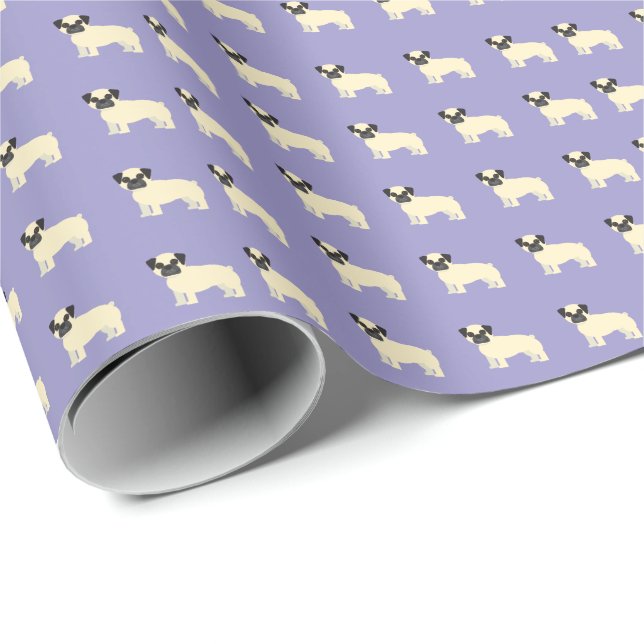 Mopsar, blekt lila presentpapper (Rullad Hörn)
