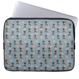 Mopsar & hjärtan laptop fodral