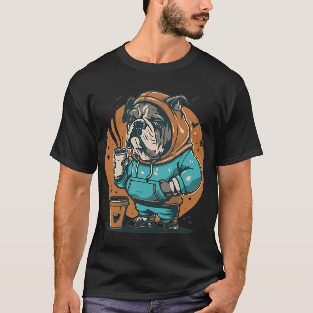 Mopsar Och Kaffe Klassiker  T Shirt (Framsida)
