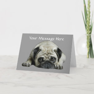 Mopsclown på hjärtahälsningkortet kort