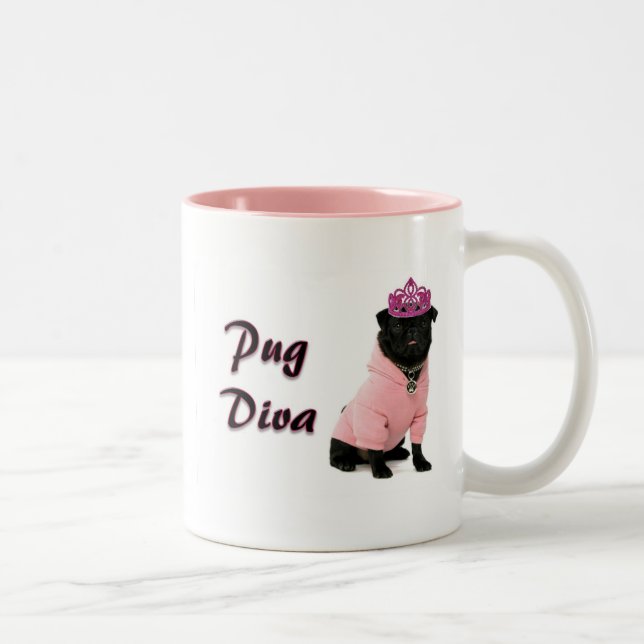 MopsDiva Två-Tonad Mugg (Höger)