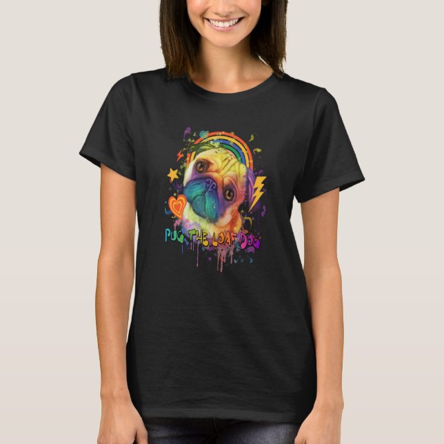 Mopsen Bröd Hund Djur Puns Husdjur Djur Meme T Shirt (Framsida)