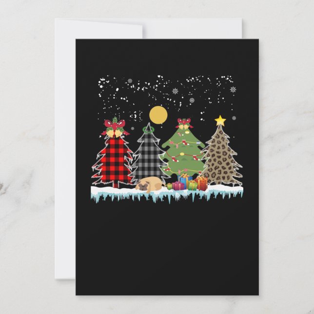 mopsen sover under julen inbjudningar (Framsida)