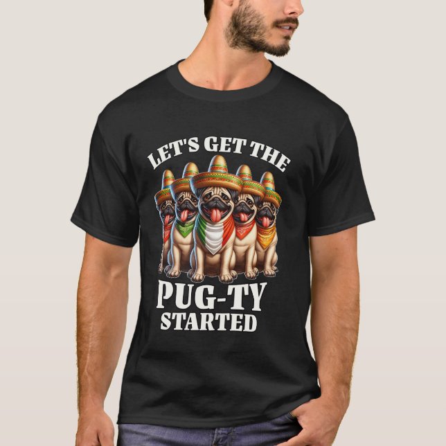Mopsfesten Cinco Mops De Mayo T Shirt (Framsida)