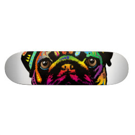 Mopshund Skateboard Bräda 21,5 Cm