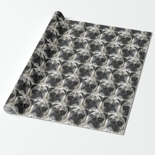 Mopshundmönster Presentpapper
