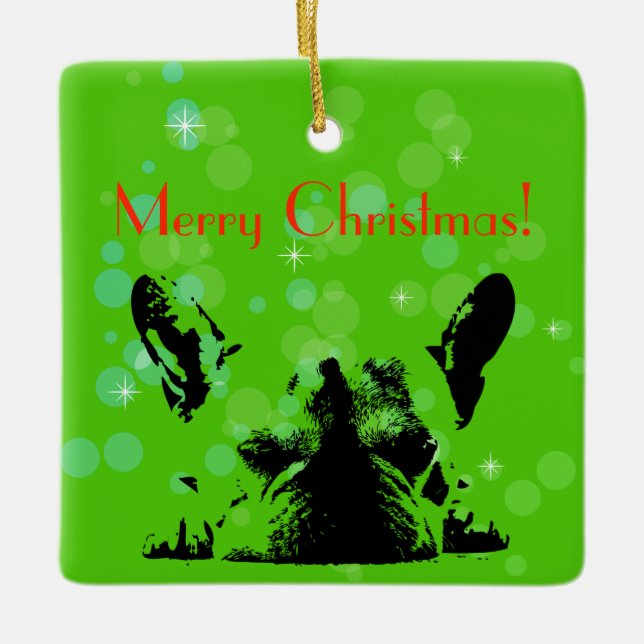 Mopsjul Julgransprydnad Keramik (Framsida)