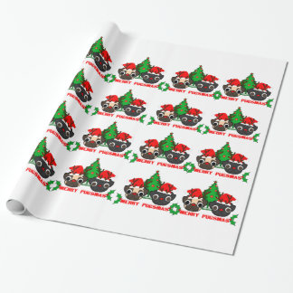 Mopsjul som slår in papper presentpapper