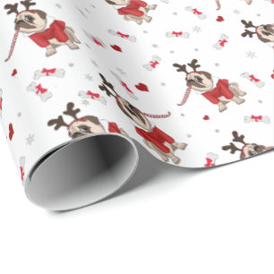 Mopsjulaftonmönster Presentpapper