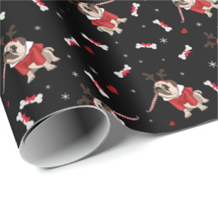 Mopsjulaftonmönster Presentpapper
