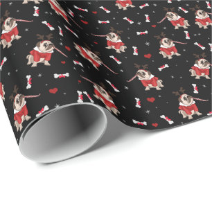Mopsjulaftonmönster Presentpapper