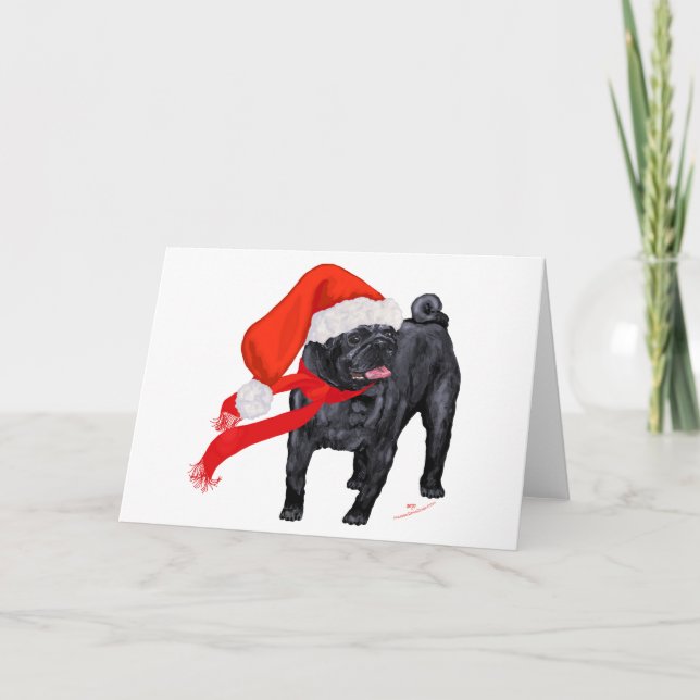 Mopsjulsnisse Hjälpare Helgkort (Framsida)