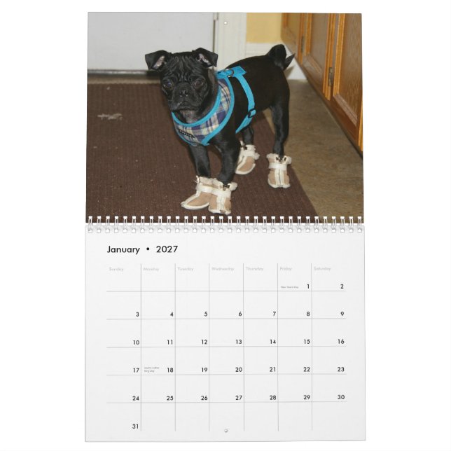 Mopskalender 2012 kalender (Jan 2027)