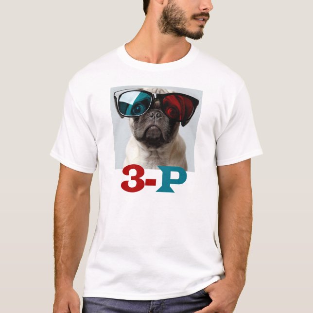 MOPSKÄRLEK för 3-P 3D T-shirt (Framsida)