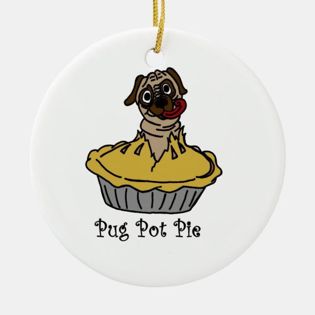 Mopskrukapaj Julgransprydnad Keramik (Framsidan)