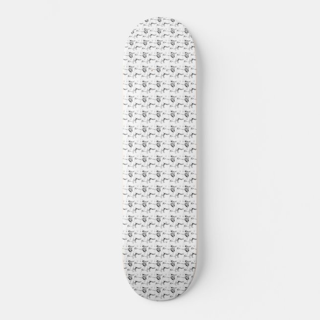 Mopsmönster Skateboard Bräda 19,5 Cm (Framsida)