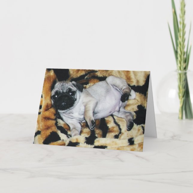 Mopsmuffinvalentin kort för hälsning för dag (Framsida)