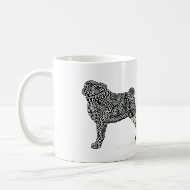 mopsmugg kaffemugg (Vänster)