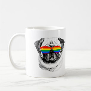 Mopspridesolglasögon Kaffemugg