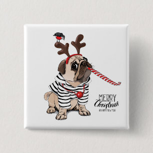 Mopsren för god jul knapp
