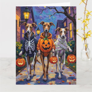 Mopsruttornas Halloweenfirande i utklädnader Kort