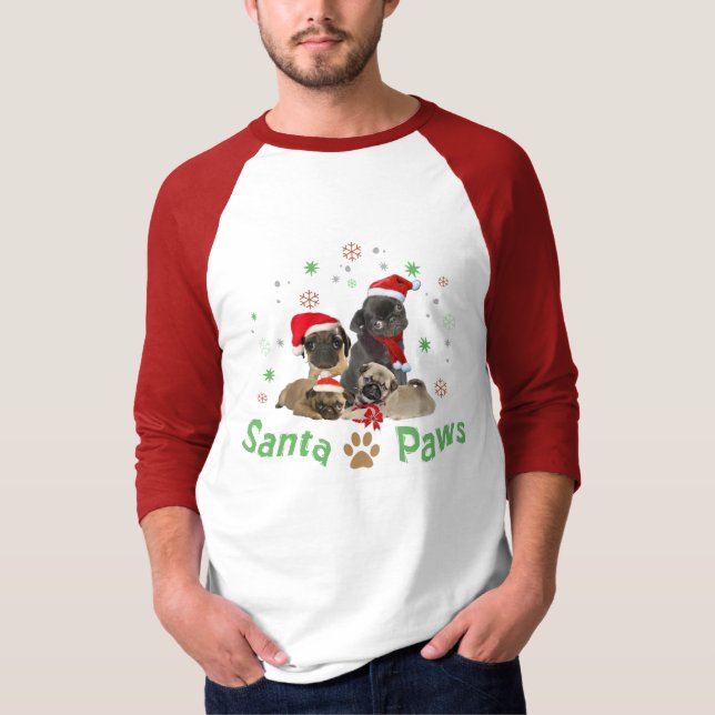 mopsSanta tassar Tee Shirt (Framsida)