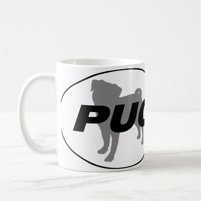 MopsSilhouettemugg Kaffemugg (Vänster)