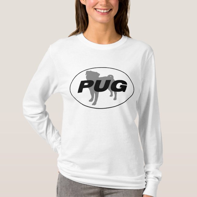 MopsSilhouetteskjorta Tee Shirt (Framsida)