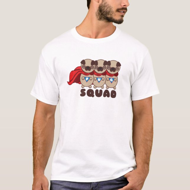 MopsSquadmops till räddingmanar utslagsplats Tee Shirt (Framsida)