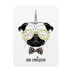 MopsUnicorn är unik Magnet