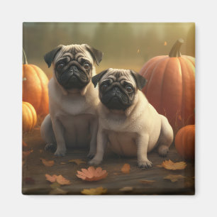 Mopsvalp Höstglädje Pumpa Magnet