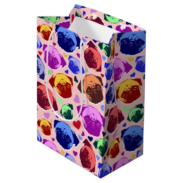 Mopsvalp Hund PopArt Retro Stil (Baksidan Vinklad)