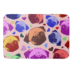 Mopsvalp Hund PopArt Retro Stil Badrumsmatta