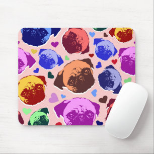 Mopsvalp Hund PopArt Retro Stil Musmatta