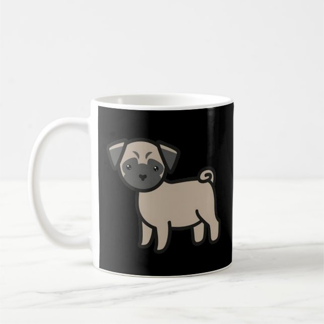 Mopsvalp Tecknad Film Kaffemugg (Vänster)
