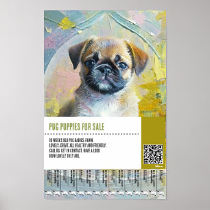 Mopsvalp till salu flygbladsmallar poster