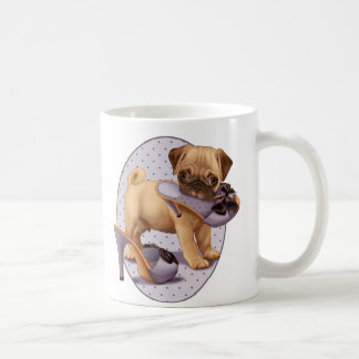 Mopsvalpen och skor kaffemugg