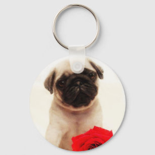 Mopsvalpkeychain Nyckelring