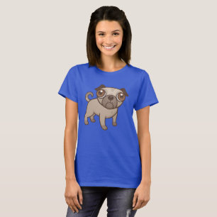 Mopsvalptecknad T Shirt